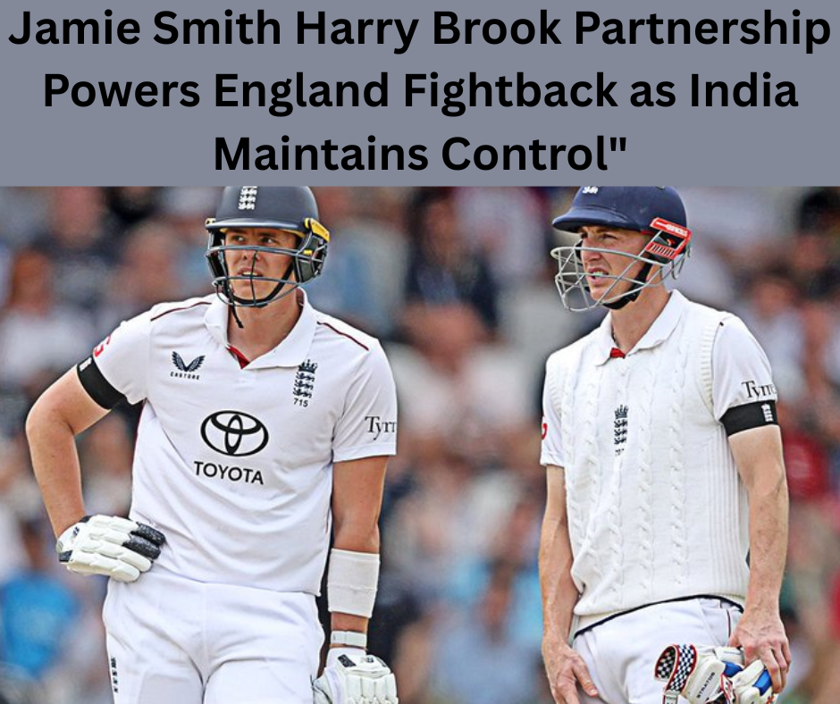 Jamie Smith Harry Brook Partnership Powers England Fightback as India Maintains Control"